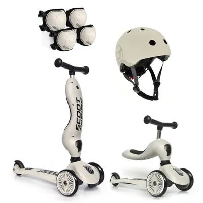Jeździk i Hulajnoga Scootandride Ash 2W1 + kask + ochraniacze