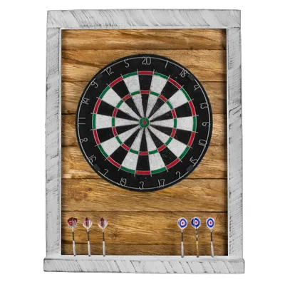 Tablica Drewniana John Paddle do Darta Retro Vintage White