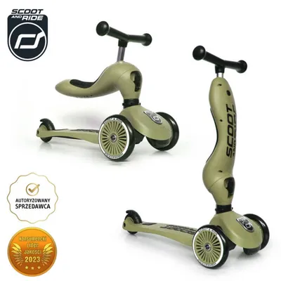 Jeździk i Hulajnoga Scootandride 2W1 Olive Highwaykick 1