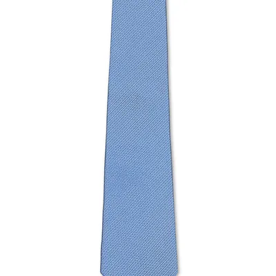 Błękitny krawat męski z jedwabiu 100% – włoski, klasyczny, 8 cm