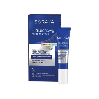 Soraya Hialuronowy Mikrozastrzyk progresywny krem pod oczy przeciwzmarszczkowy 15ml