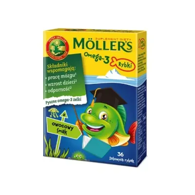 MOLLER’S OMEGA-3 RYBKI SUPLEMENT DIETY DLA DZIECI OWOCOWY 36 ŻELEK