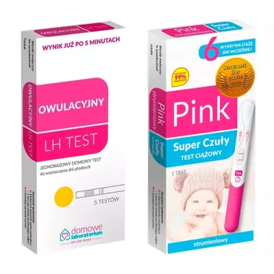 Hydrex Diagnostics zestaw test owulacyjny + strumieniowy test ciążowy Pink
