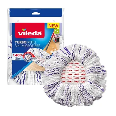 Vileda Turbo 3in1 Microfibre Refill wkład do mopa obrotowego sznurkowy 1 sztuka