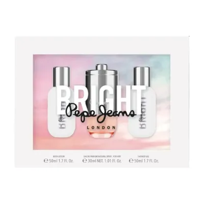 PEPE JEANS BRIGHT FOR HER WODA PERFUMOWANA SPRAY 30ML + BALSAM 60ML + ŻEL 60ML