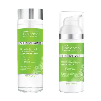 Bielenda Professional Supremelab Sebio Derm zestaw tonik 200 ml + krem 50 ml
