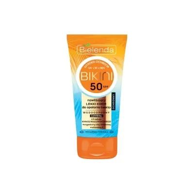 Bielenda Bikini nawilżający lekki krem do opalania twarzy SPF50 50 ml