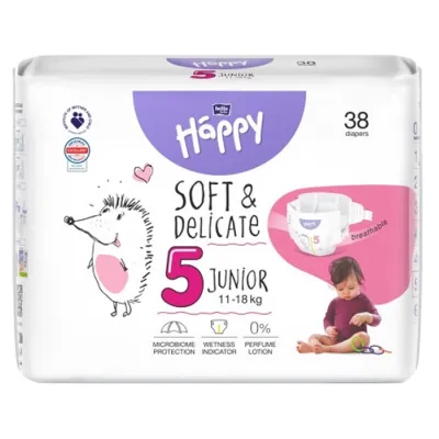 Bella Baby Happy Soft&Delicate 5 Junior pieluchy 11-18 kg 38 sztuk
