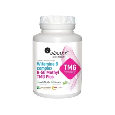 Aliness Witamina B complex B-50 methyl TMG Plus suplement diety 100 kapsułek
