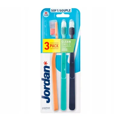 Jordan Clean Smile szczoteczka do zębów Soft 3 sztuki
