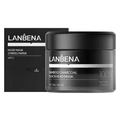 Lanbena Bamboo Charcoal Blackhead Mask oczyszczająca maska węglowa na zaskórniki 30 g