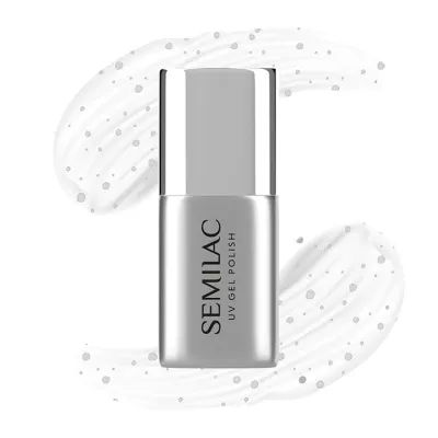 Semilac Top No Wipe top hybrydowy bez przemywania T19 White Sprinkles 7 ml