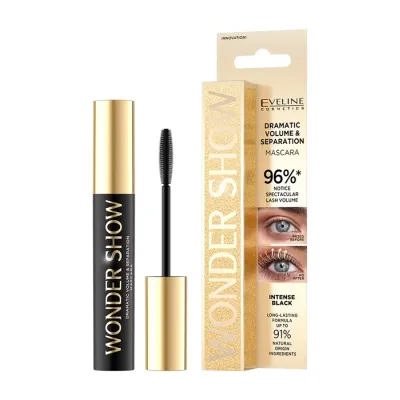 Eveline Cosmetics Wonder Show pogrubiająco-rozdzielający tusz do rzęs Intense Black 7 ml