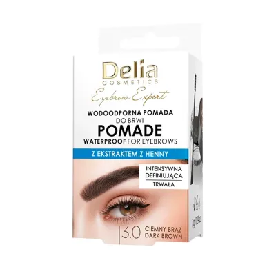 Delia Eyebrow Expert wodoodporna pomada do brwi 3.0 Ciemny Brąz 7 g