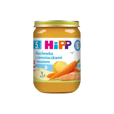 HiPP Bio obiadek w słoiczku po 5 miesiącu Marchewka z ziemniaczkami i łososiem 180g