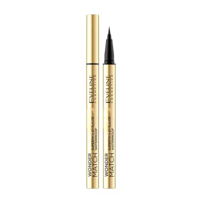 Eveline Cosmetics Wonder Match wodoodporny eyeliner w pisaku Deep Black