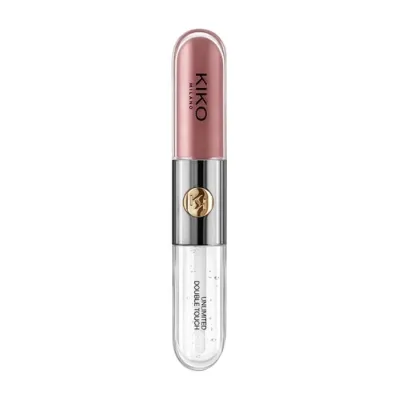 KIKO Milano Unlimited Double Touch dwuetapowa pomadka w płynie 120 Rosy Mauve 2x3ml