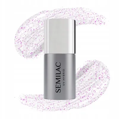 Semilac Top No Wipe top hybrydowy bez przemywania T17 Sparkling Pink 7 ml