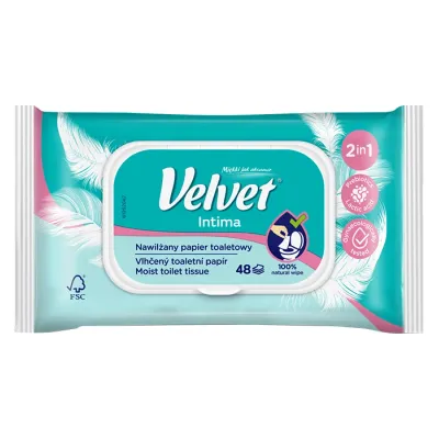 Velvet Intima nawilżany papier toaletowy 48 sztuk