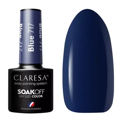 CLARESA SOAK OFF LAKIER HYBRYDOWY BLUE 717 5G