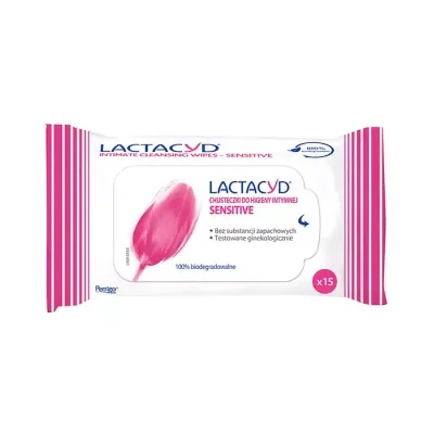 LACTACYD SENSITIVE CHUSTECZKI DO HIGIENY INTYMNEJ 15 SZTUK