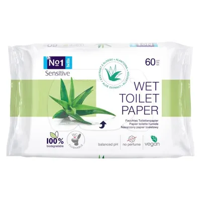 Bella Sensitive nawilżany papier toaletowy 60 sztuk