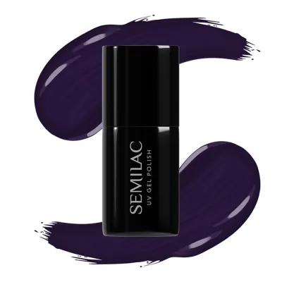 Semilac Black & White lakier hybrydowy 100 Black Purple 7 ml
