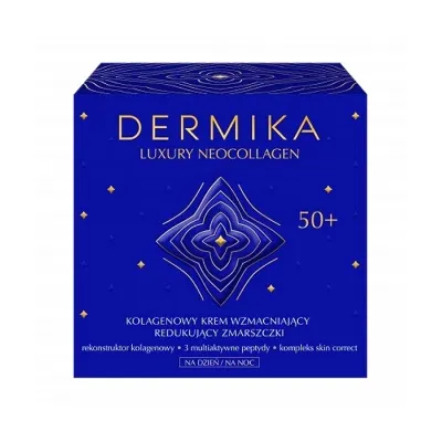 Dermika Luxury Neocollagen kolagenowy krem wzmacniający do redukcji zmarszczek na dzień i na noc 50+ 50 ml