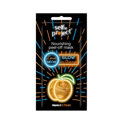 Selfie Project Love Neon odżywcza maseczka peel-off pomarańczowa 10ml