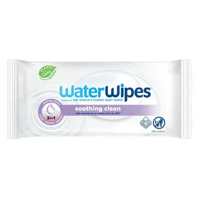 Water Wipes Soothing Clean biodegradowalne chusteczki nawilżane z ekstraktem z lawendy 60 sztuk