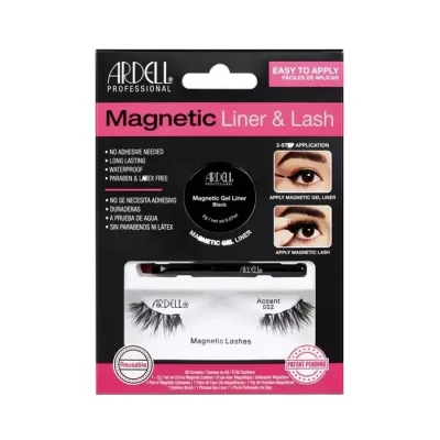 Ardell Magnetic Liner&Lash magnetyczne rzęsy na pasku 002 Accent + żelowy liner Black