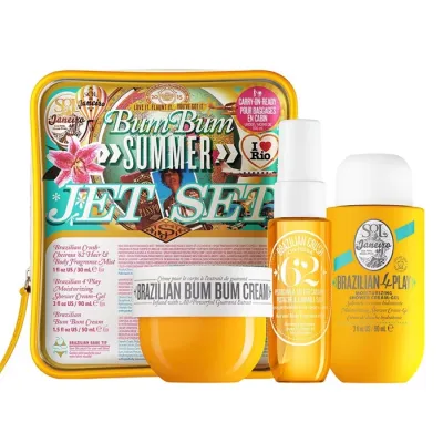 Sol de Janeiro Bum Bum Jet Set żel pod prysznic 90ml + krem do ciała 50ml + spray 30ml