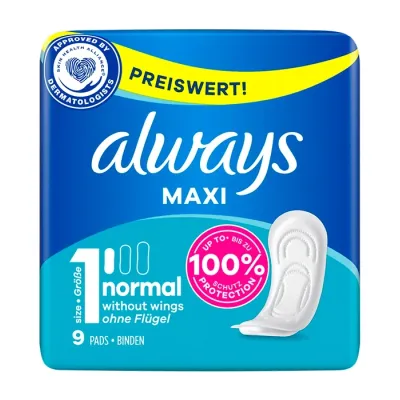 Always Maxi podpaski higieniczne bez skrzydełek 1 Normal 9 sztuk