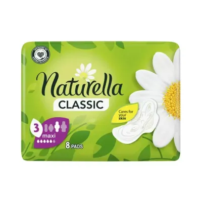 NATURELLA CLASSIC MAXI PODPASKI HIGIENICZNE ZE SKRZYDEŁKAMI 8 SZTUK
