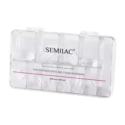 Semilac Clear Nail Tips tipsy przezroczyste z dużą kieszonką 120 szt.