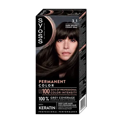 Syoss Permanent Color trwała farba do włosów 3_1 Ciemny Brąz