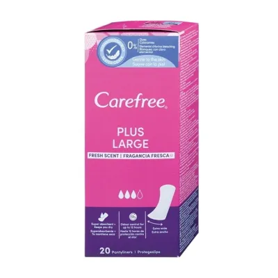 Carefree Plus Large Fresh Scent szersze wkładki higieniczne zapachowe 20 sztuk