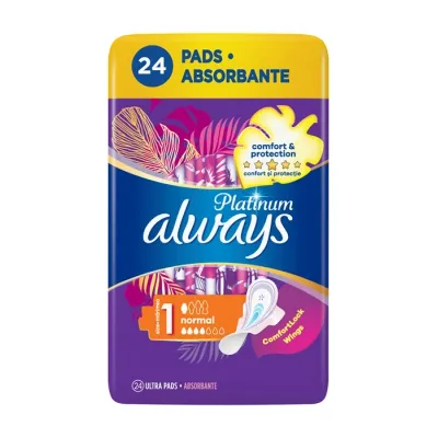 Always Platinum podpaski higieniczne ze skrzydełkami 1 Normal 24 sztuki