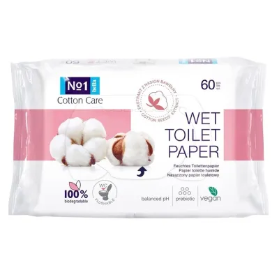 Bella Cotton Care nawilżany papier toaletowy 60 sztuk