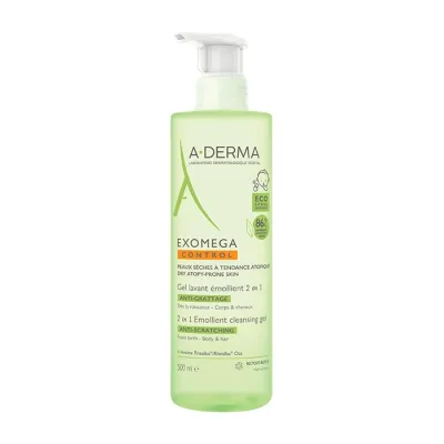 A-Derma Exomega Control żel emolient do mycia 2w1 przeciw drapaniu 500 ml