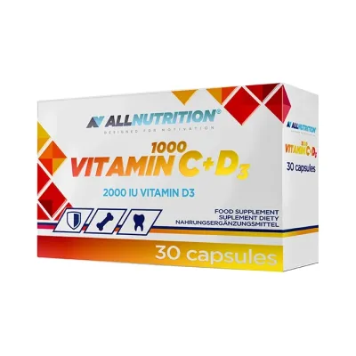 Allnutrition Vitamin C 1000 + D3 suplement diety 30 kapsułek
