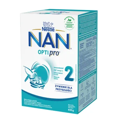 Nestle Nan Optipro 2 mleko następne w proszku dla niemowląt po 6 miesiącu życia 650g