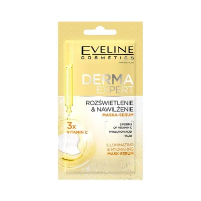 Eveline Cosmetics Derma Expert Rozświetlenie & Nawilżenie maska-serum do twarzy 8 ml