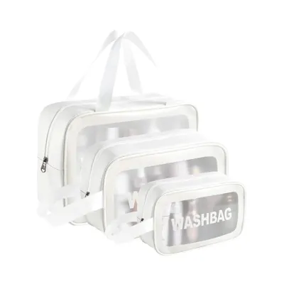 Wash Bag Set White zestaw 3 kosmetyczek Biały