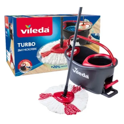 Vileda Turbo 2in1 Microfibre zestaw mop obrotowy z wiadrem