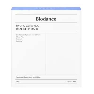 Biodance Hydro Cera-Nol Real Deep Mask nawilżająco-kojąca maseczka w płachcie 4 x 34 g
