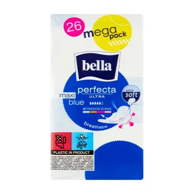 Bella Perfecta Ultra Maxi Blue podpaski higieniczne ze skrzydełkami 26 sztuk