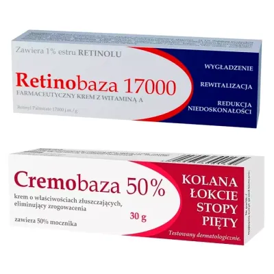 CremoBaza zestaw krem z witaminą A + krem o właściwościach złuszczających