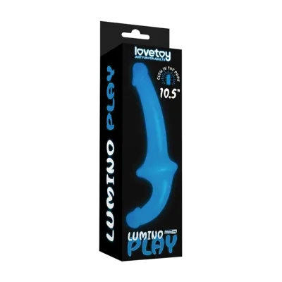 Lovetoy Lumino Play podwójny strapon bez uprzęży świecący w ciemności
