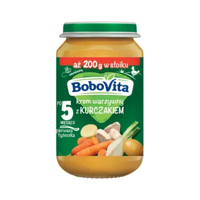 BoboVita obiadek w słoiczku po 5 miesiącu Krem Warzywny z Kurczakiem 200 g